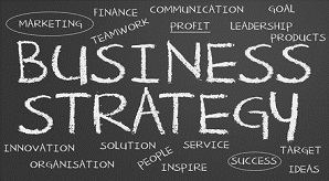 Business strategy chalkboard